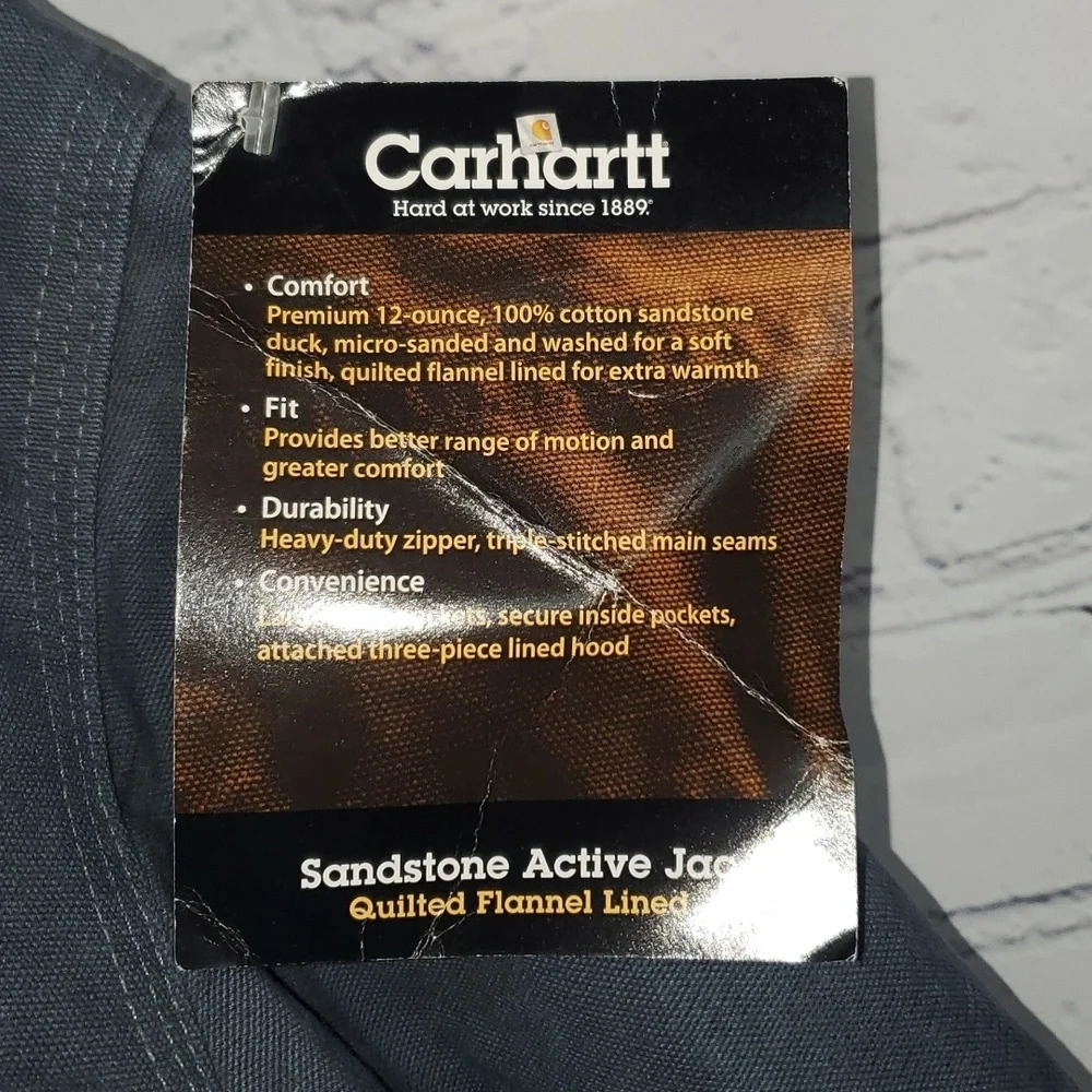 Carhartt Quilted Sandstone Active Work Jacket 3XL j140 NWT - Picture 7 of 16